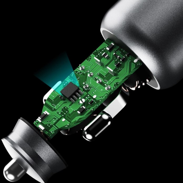 Chip wbudowany w ładowarkę&nbsp;samochdową Dudao R4T